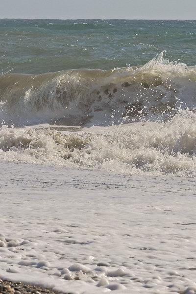 Mediterranean Stormy Splashwaves Beach Close
