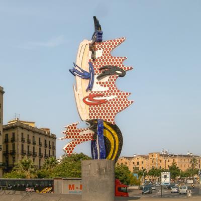 Es Barcelona Statue Mosaic