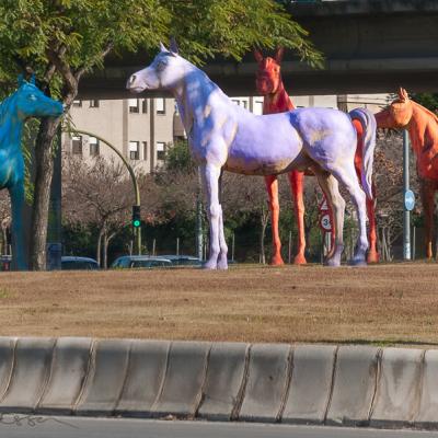 Spain Horses Statues Colourful Roundabout900