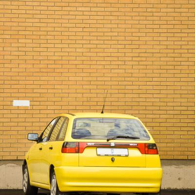 Sweden Yellow Car Ocher Brick Wall900