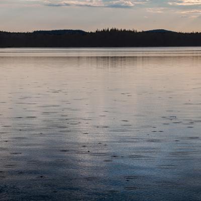 Se Lake Raindrops Ripples Mountains Sky Clouds