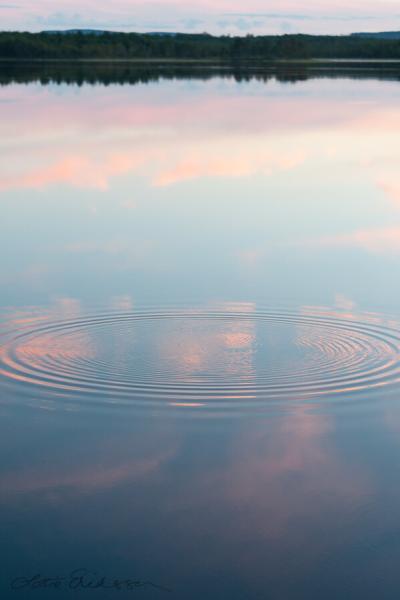 Se Norrbotten Sunset Tranquil Circle Ripples Reflections900