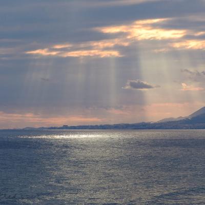 Mediterranean Dusk Cloudopening Sunrays Peninsula Mediterranean Dusk Cloudopening Sunrays Peninsula