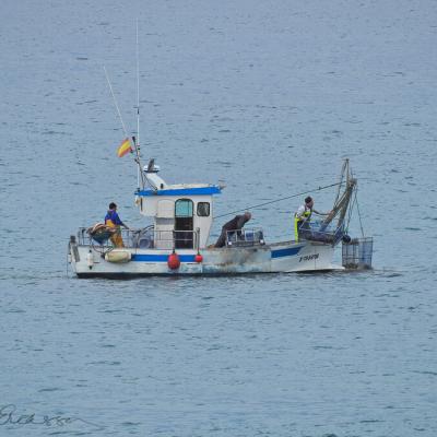 Spain Mediterranean Dusk Fishingboat Fishermen Spain Mediterranean Dusk Fishingboat Fishermen