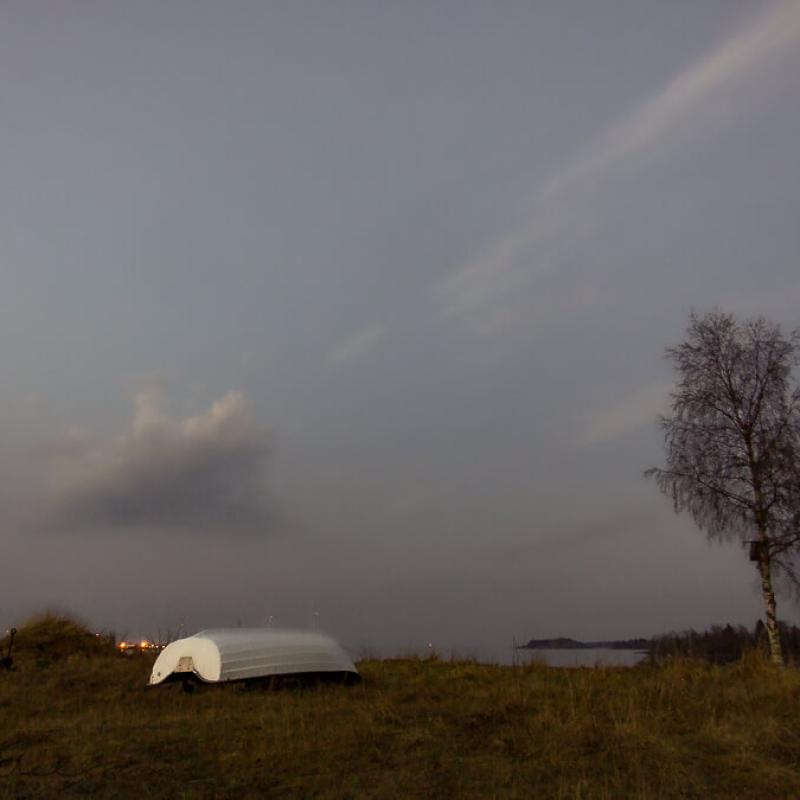 Se Spring Night Windy White Boat Upsidedown Birch Bay