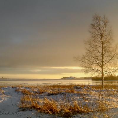 Se Winter Sunset Heavy Clouds Ice Horizon900