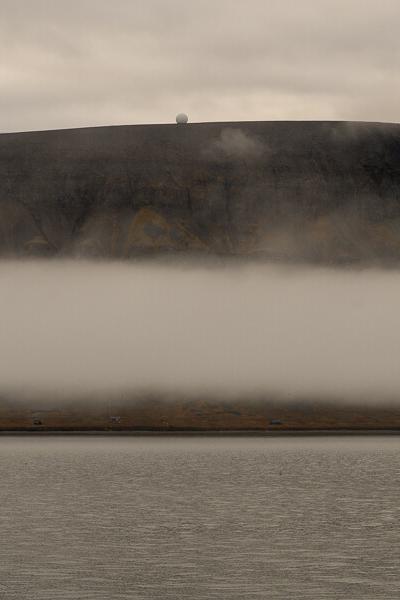 No Svalbard Seaside Mountain Cabins Reciever Antenna Clouds No Svalbard Seaside Mountain Cabins Reciever Antenna Clouds