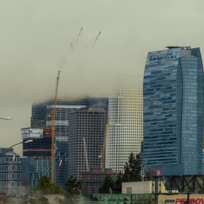 Us Losangeles Highrises Smog Clouds Us Losangeles Highrises Smog Clouds