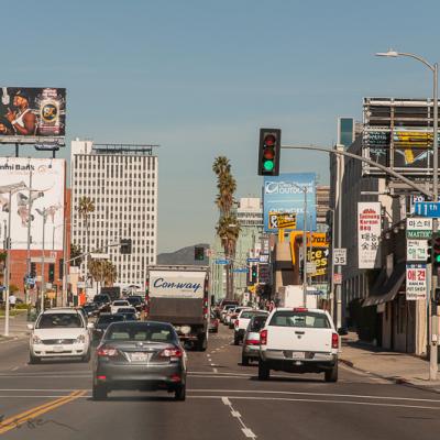 Us Losangeles Koreatown Street Adsigns Traffic