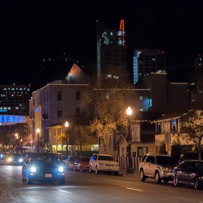 Us Sandiego Little Italy Strret Traffic Neonlights Us Sandiego Little Italy Strret Traffic Neonlights
