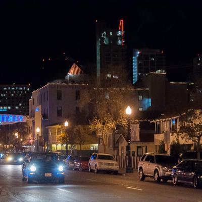 Us Sandiego Little Italy Strret Traffic Neonlights