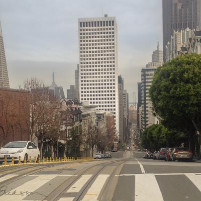 Us Sanfrancisco Steep Street Highrises