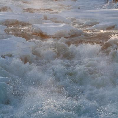 Se Winter Storforsen Winter Rapids Splashing Ice Forest900