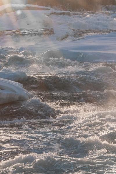 Se Winter Storforsen Winter Rapids Splashing Icefloats Snow900