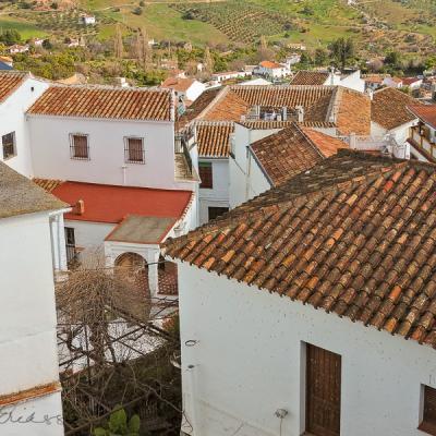 Town sloping down to the valley below in Andalusia, Spain Es Town Down To The Valley