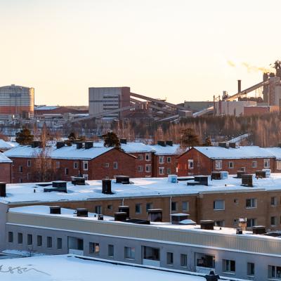 Se Lulea Rooftopsresidential Area Iron Industry Smokestacks