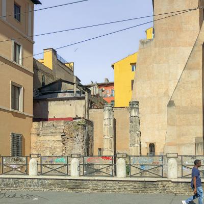 Italy Yellow Houses Behind Ruins900 Italy Yellow Houses Behind Ruins900