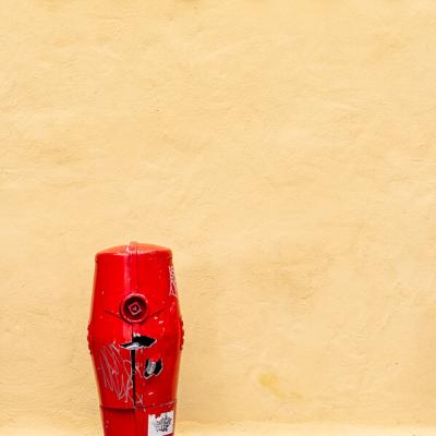 Spain Yellow Decorated Wall Red Hydrant900 Spain Yellow Decorated Wall Red Hydrant900