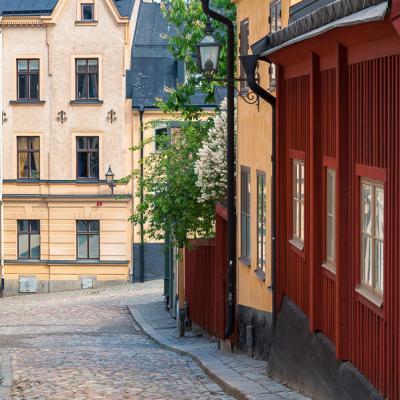 Se Stockholm Colours Cobblestone Street Old Houses900