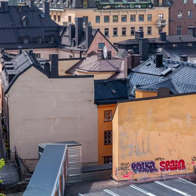 Se Stockholm Graffiti Wall Colourful Buildings Rooftops Se Stockholm Graffiti Wall Colourful Buildings Rooftops